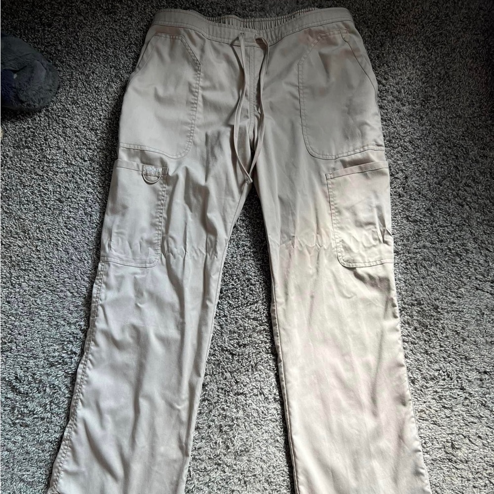 Cherokee Brand Scrub Bottoms, Size Medium, Tan Color